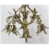 Image 2 : Victorian Gilt Brass 5-Light Chandelier
