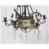 Image 2 : Victorian Brass & Ceramic 9-Light Chandelier