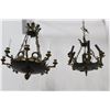 Image 1 : 2 Empire Style Gilt Metal & Tole Chandeliers