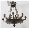 Image 2 : 2 Empire Style Gilt Metal & Tole Chandeliers