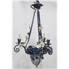 Image 2 : 2 Wrought Iron Foliate Chandeliers