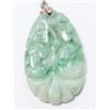 Image 2 : Carved Jade Pendant on Silver Floral Chain