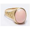 Image 1 : 14K Yellow Gold Ring with Angel Skin Coral Stone