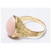 Image 2 : 14K Yellow Gold Ring with Angel Skin Coral Stone