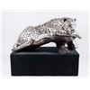 Image 1 : Silvered Bronze Sculpture, Leopard on a Branch