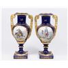 Image 1 : Pair Old Paris Style Spanish Porcelain Urns