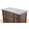 Image 2 : Belgian Carved Walnut Black Marble Top Commode