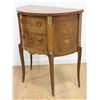 Image 2 : Pair Demilune Italian Walnut Inlaid Commodes