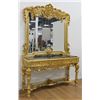 Image 2 : Palace Size Rococo Style Giltwood Console & Mirror
