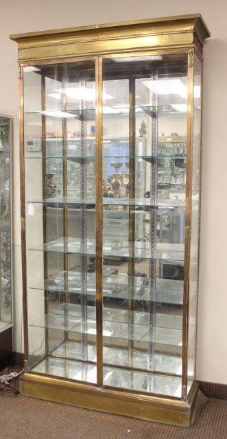 French Brass Glass Display Cabinet