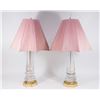 Image 1 : Pair French Cut Crystal Modern Column Lamps