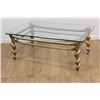 Image 1 : Rectangle Gilt Metal & Glass Coffee Table