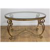 Image 1 : Oval Gilt Metal & Glass Top Coffee Table