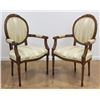 Image 1 : Pair Walnut Frame Louis XVI Fauteuils