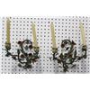 Image 1 : Pair Patinated Metal Floral Design Sconces