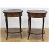 Image 1 : Pr French Style Oval Inlaid Bronze Mounted Tables