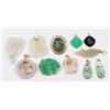 Image 1 : Group Lot Carved Jade & Quartz Pendants