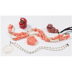 Group Lot Coral & Stone Jewelry