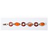 Image 1 : 14K Gold Agate & Carnelian Bracelet