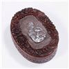 Image 1 : Antique Oval Amber Covered Box