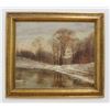 Image 2 : Oil on Canvas, Winter Landscape, Monogrammed SME