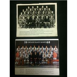 1965-66 NEW YORK RANGERS & 1968 CHICAGO BLACKHAWKS NHL HOCKEY TEAM PHOTOS