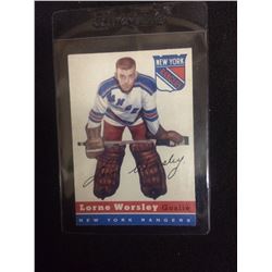 1953-54 LORNE GUMP WORSLEY TOPPS HOCKEY ROOKIE CARD NEW YORK RANGERS 