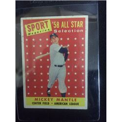 1958 MICKEY MANTLE ALL STAR COLLECTION SPORTS MAGAZINE BASEBALL TRADING CARD #487