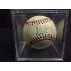 HAND SIGNED NOLAN RYAN OFFICIAL AMERICAN LEAGUE BASEBALL IN PLASTIC DISPLAY CASE