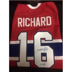 HAND SIGNED HENRI RICHARD HOCKEY JERSEY MONTREAL CANADIANS W/ COA