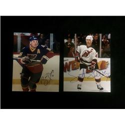 AUTOGRAPHED BRETT HULL & SCOTT STEVENS 8" X 10" PHOTOS