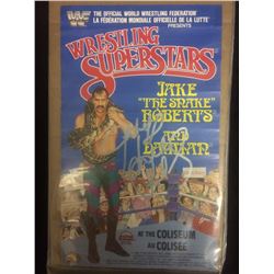 WWF JAKE THE SNAKE ROBERTS SIGNED FIGURE POSTER