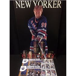 WAYNE GRETZKY TWIN TOWERS MATTED WALL PLAQUE W/ EDMONTON OILERS CALENDARS