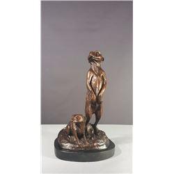 Meerkats - "Sentry Duty" - Bronze patina