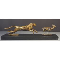 Cheetah and Bush Buck - "The Chase" - Natural patinas