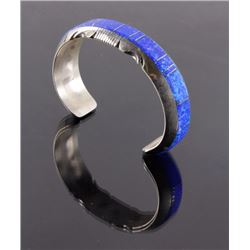 Navajo Blue Lightning Ridge Opal Sterling Bracelet