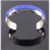 Image 2 : Navajo Blue Lightning Ridge Opal Sterling Bracelet
