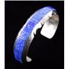 Image 9 : Navajo Blue Lightning Ridge Opal Sterling Bracelet
