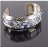 Image 2 : Navajo White Buffalo Turquoise Opal Sterling Cuff