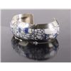 Image 7 : Navajo White Buffalo Turquoise Opal Sterling Cuff