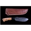 Image 1 : CFK Damascus Olive Wood Custom Knife & Scabbard