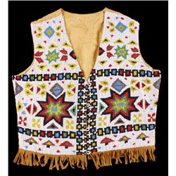 Lakota Sioux Fully Beaded Vest 1920-1940's