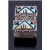 Image 8 : Zuni Sterling Silver Inlaid Ranger Belt Buckle Set