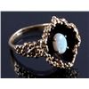 Image 1 : Ladies 14K Gold Fire Opal Shadow Box Ring