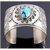 Image 3 : Christopher Hoskie Navajo Sterling Turquoise Cuff