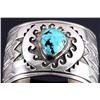 Image 4 : Christopher Hoskie Navajo Sterling Turquoise Cuff