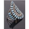 Image 4 : Navajo Petit Point Kingman Turquoise Sterling Cuff