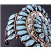 Image 7 : Navajo Petit Point Kingman Turquoise Sterling Cuff