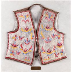 Oglala Sioux Quilled Buffalo Hide Vest c. 1890