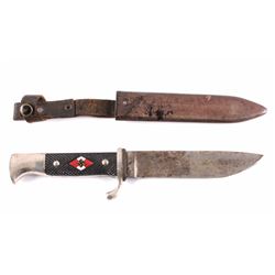 WWII German Nazi Hitler Youth Knife and Scabbard